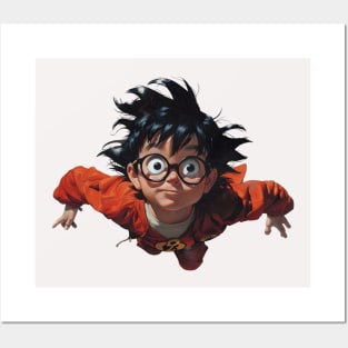 Flying Akira Toriyama Looking Cute In Glasses Posters and Art